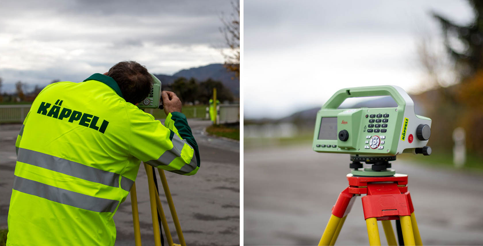 Man monitoring with Leica Geosystems digital level
